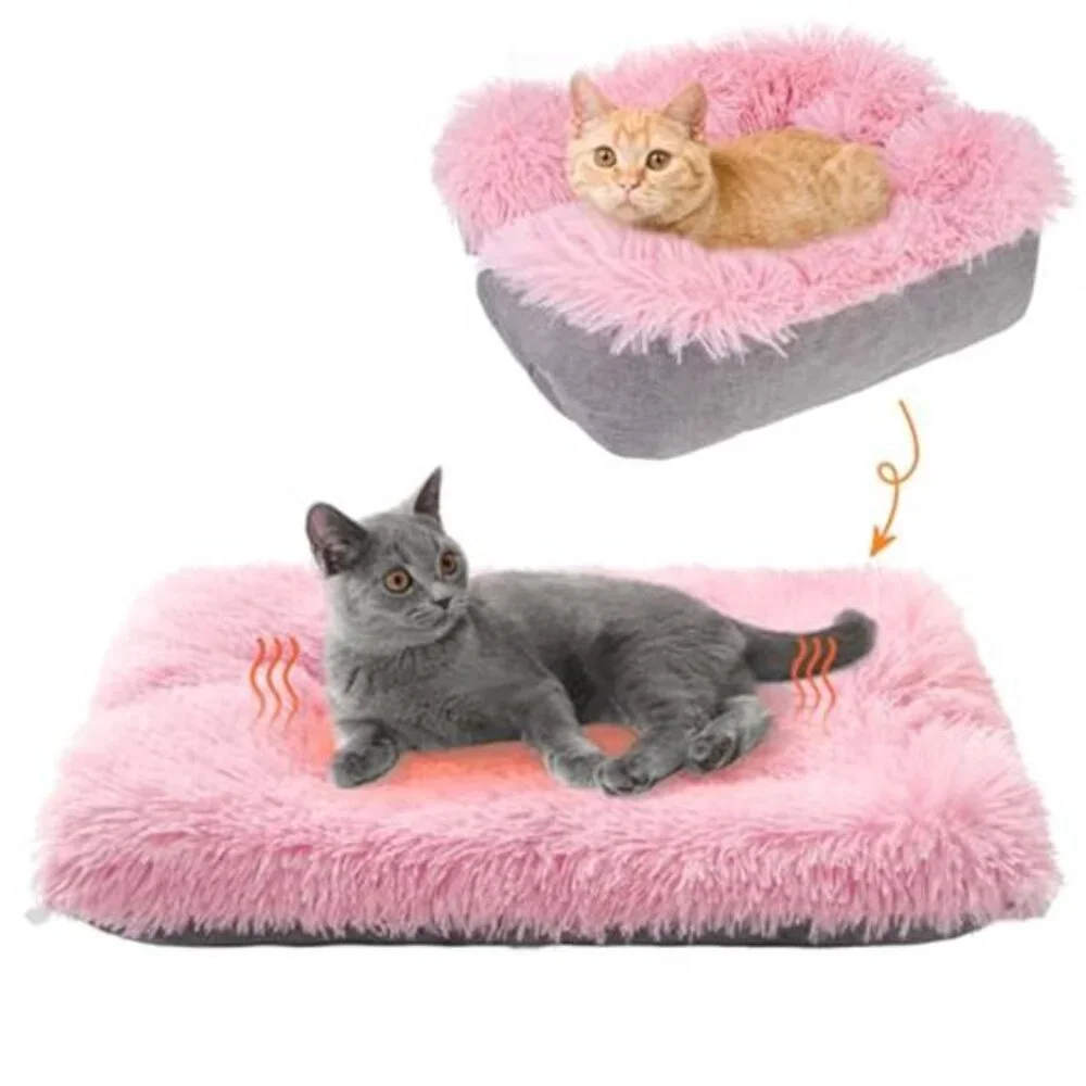 Self Warming Cat Bed Heated Pet Mat Small Dogs Plush Washable Indoor Outdoor